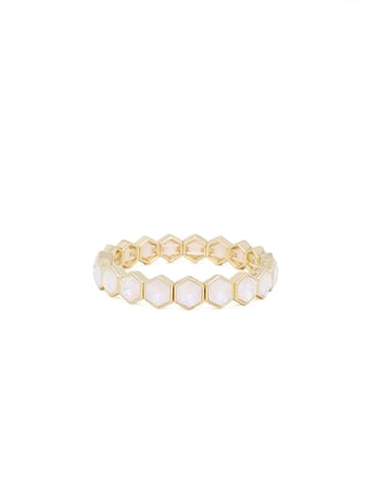 Taşlı Lastikli Gold Bileklik W27BLK005
