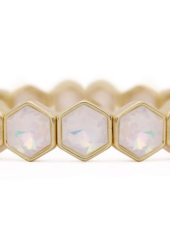 Taşlı Lastikli Gold Bileklik W27BLK005
