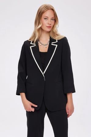 Renk Bloklu 3/4 Kol Blazer Ceket W27CKT013