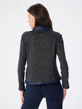 Denim Garnili Simli Örme Track Ceket W27CKT032