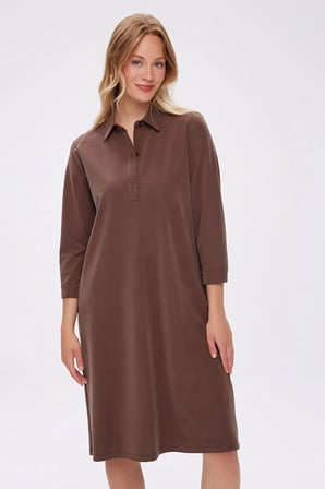 Polo Yaka Kısa Kol Tenselli Elbise W27ELB026