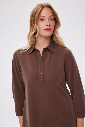 Polo Yaka Kısa Kol Tenselli Elbise W27ELB026