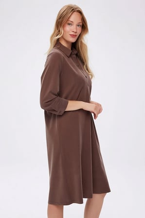 Polo Yaka Kısa Kol Tenselli Elbise W27ELB026