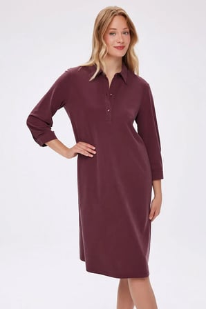 Polo Yaka Kısa Kol Tenselli Elbise W27ELB026