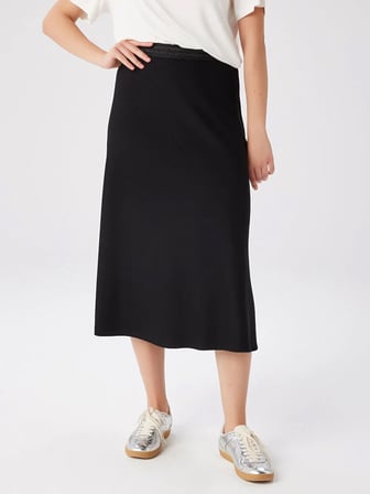 Beli Simli Lastikli Verev Örme Etek W27ETK005