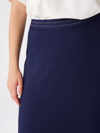 Beli Simli Lastikli Verev Örme Etek W27ETK005