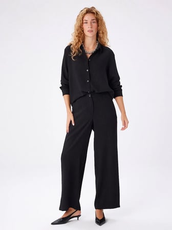 Kendinden Dokulu Şönil Wıde Leg Fıt Pantolon W27PNT007
