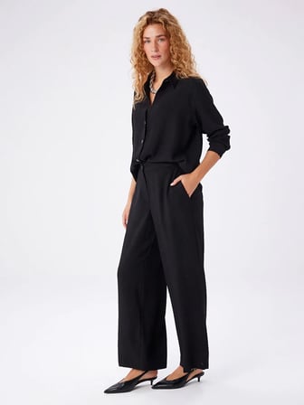 Kendinden Dokulu Şönil Wıde Leg Fıt Pantolon W27PNT007