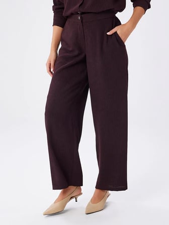 Kendinden Dokulu Şönil Wıde Leg Fıt Pantolon W27PNT007