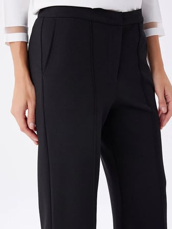 Önü Dikiş Detaylı Wıde Leg Fıt Örme Pantolon W27PNT012
