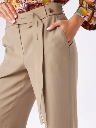 Ütü İzli Kemer Detaylı Wıde Leg Fıt Modallı Pantolon W27PNT014