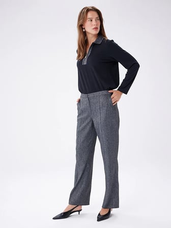 Önü Dikiş İzli Wıde Leg Fıt Pantolon W27PNT027