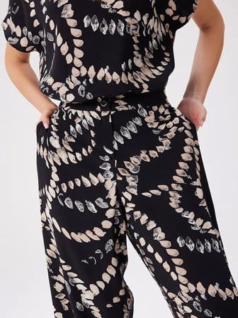 Soyut Monochrome Desen Viskon Pantolon W27PNT029