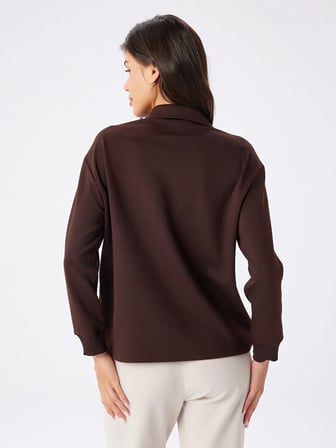 Taş Detaylı Polo Yaka Sweatshirt W27SWT002