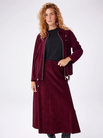 İğne Broş Detaylı Astarsız Şönil Ceket W27CKT043