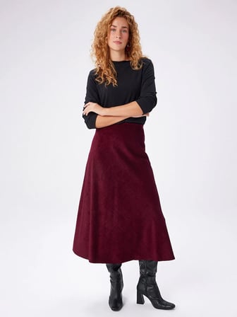 Beli Lastikli Verev Şönil Uzun Etek W27ETK007