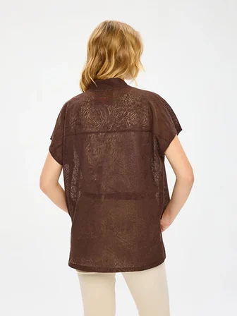 Resort Desenli Örme Yelek Kimono S26KMN008