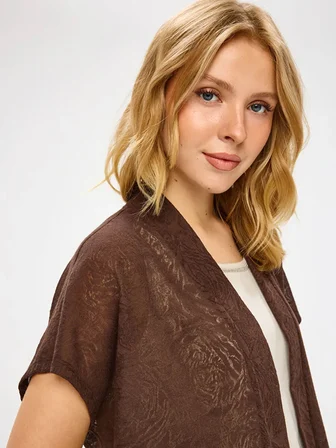 Resort Desenli Örme Yelek Kimono S26KMN008