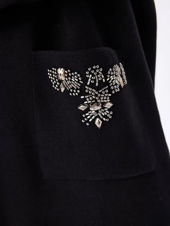 Cebi Boncuk Nakış Detaylı Triko Blazer Ceket W27TRH005