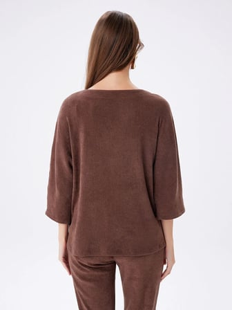 Beli Broş Detaylı 3/4 Kol Örme Tunik W27TNK012