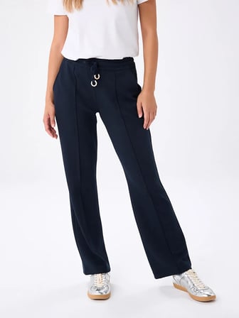 Relax Önü Dikiş Detaylı Wide Leg Fit Örme Pantolon W27PNT034