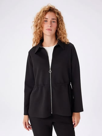Relax Beli Tünelli Fermuarlı Örme Overshirt Tunik W27TNK019