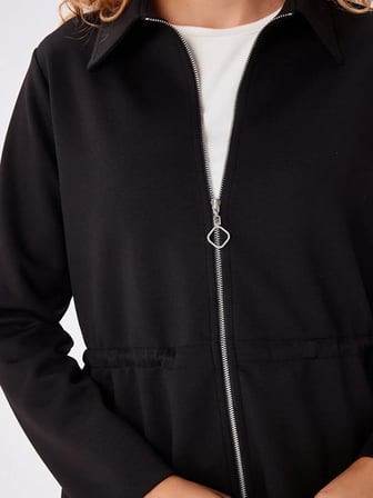 Relax Beli Tünelli Fermuarlı Örme Overshirt Tunik W27TNK019
