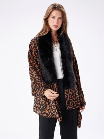 Kürklü Leopar Desen Panço W27PNC003