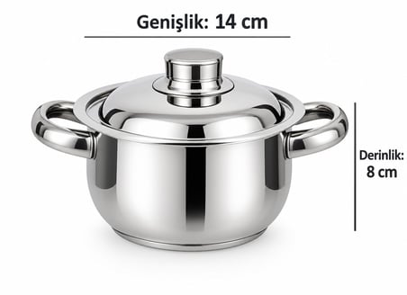 AKILLIELMA -GÜLSAN İNOX GÜVEÇ TENCERE 14 CM