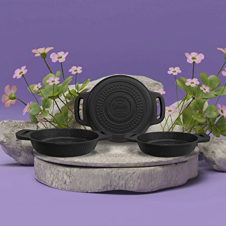 Gülsan Elit Döküm Omlet Tava 3'lü Set 18-20-22 Cm