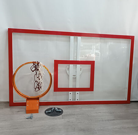 Mia Basketbol Panya Seti Yaylı Çember 105*180 8 mm Solid Polikarbon Panya