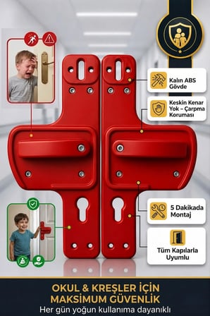 Bariyerli Kapi Kolu | Cocuk Guvenlikli |Okul, Kres Ve Egitim Alanlarina Uygun 5'Li Paket| Kirilmaz