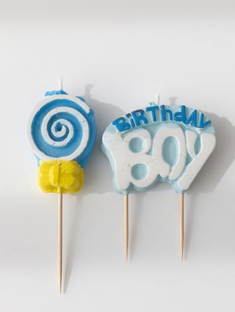 Mum Mavi Birthday Boy Şekerli Doğum Günü Pasta Mumu Çocuk Parti ve Kutlama Süsü