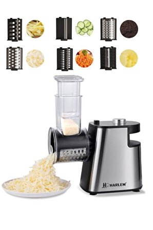 Harlem 1500W 6 Başlıklı Çok Fonksiyonlu Sebze ve Meyve Doğrayıcı + Patates Dilimleyici Rondo