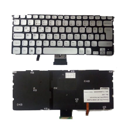 Dell Studio XPS 14Z, L412Z, 15Z, L511Z, L512z, 15Z-9751, P12F, P12F001, MP-10K8 Notebook Klavye (Gri TR) - Işıklı
