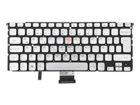 Dell Studio XPS 14Z, L412Z, 15Z, L511Z, L512z, 15Z-9751, P12F, P12F001, MP-10K8 Notebook Klavye (Gri TR) - Işıklı