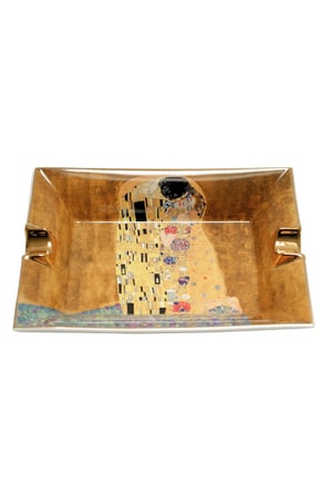 Parmida Gold Şeritli Love Design İkili Porselen Puro Küllüğü - TR9714