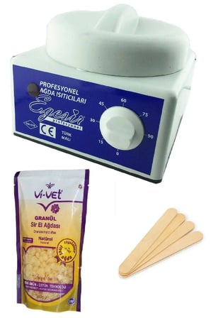 Sir Ağda Makinesi +Naturel Soyulabilen Boncuk Ağda + Spatula Seti