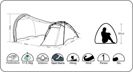 Wildland C Mover 3 Mevsim 1 Kişilik Kamp Çadırı