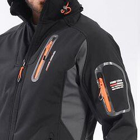 FreeCamp Eagle Softshell Ceket-SİYAH-TURUNCU