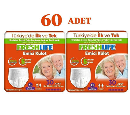 NETKAL Freshlife Yetişkin Külot Bez XLarge 60 Adet (2x30)