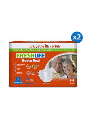 2'li Freshlife Large Bel Bantlı Yetişkin Hasta Bezi 30x2 (60 Adet)