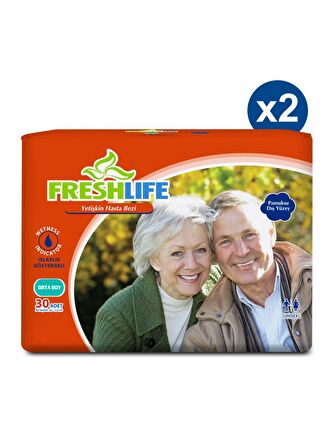 2'li Freshlife Medium Yetişkin Hasta Bezi 30x2 (60 Adet)