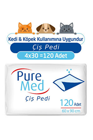 Puremed 60x90 cm Kedi Köpek Çiş Pedi 4X30 (120 Adet)