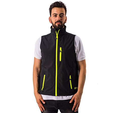 FreeCamp Vest Erkek Softshell Yelek-SİYAH