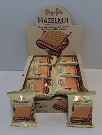 Beyoğlu Hazelnut Altı Çikolata Kaplı Fındıklı Kare Gofret 30 Gr*24 Adet