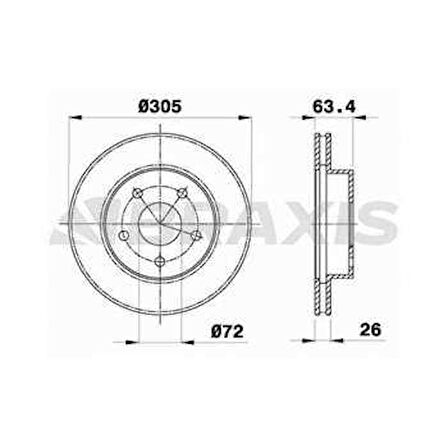 Jeep On Fren Diski Jeep Grand Cherokee II 99>05 - Braxıs Ae0457