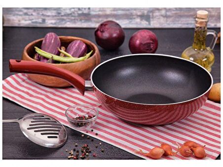Taç Granit Teflon Tek Sap Wok Tava 28cm