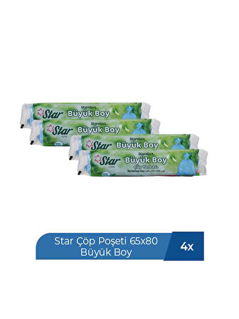 STAR ÇÖP POŞETİ 65 X 80 BÜYÜK BOY 10'LU MAVİ X10 ADET