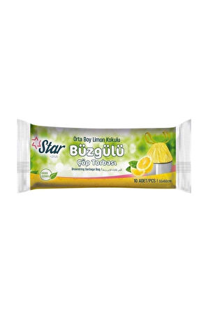 Star Plus Büzgülü Çöp Torbası Orta Boy 120 Gr. 55x60 Cm.  Lavanta - Limon - Çilek Kokulu (3 Rulo 30 Adet)